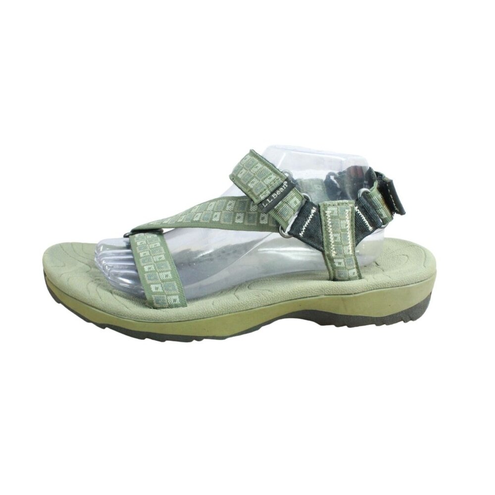LL Bean Green Nylon Adjustable Straps Sports Outdoor Sandals Size 11 M